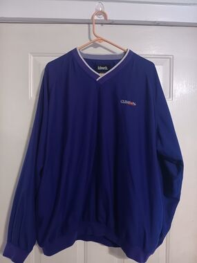 Ashworth Clemson V-Neck Pullover - Purple with Orange Accent